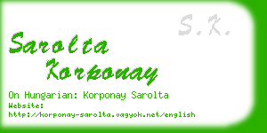 sarolta korponay business card